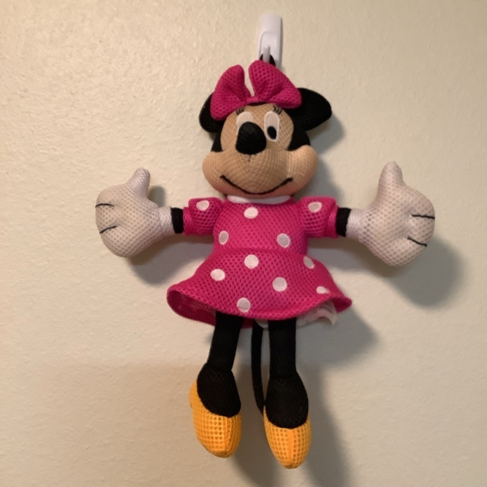Minnie Mouse 12” Stuff plush Minnie toy pink bow polka dot dress waffle weave